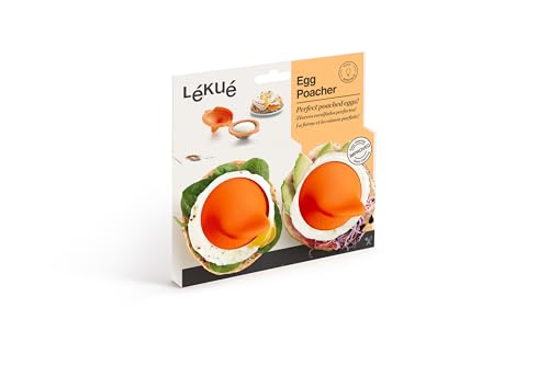 Lekue Poached Egg MakerPoached Egg Cooker Set of 2 Orange