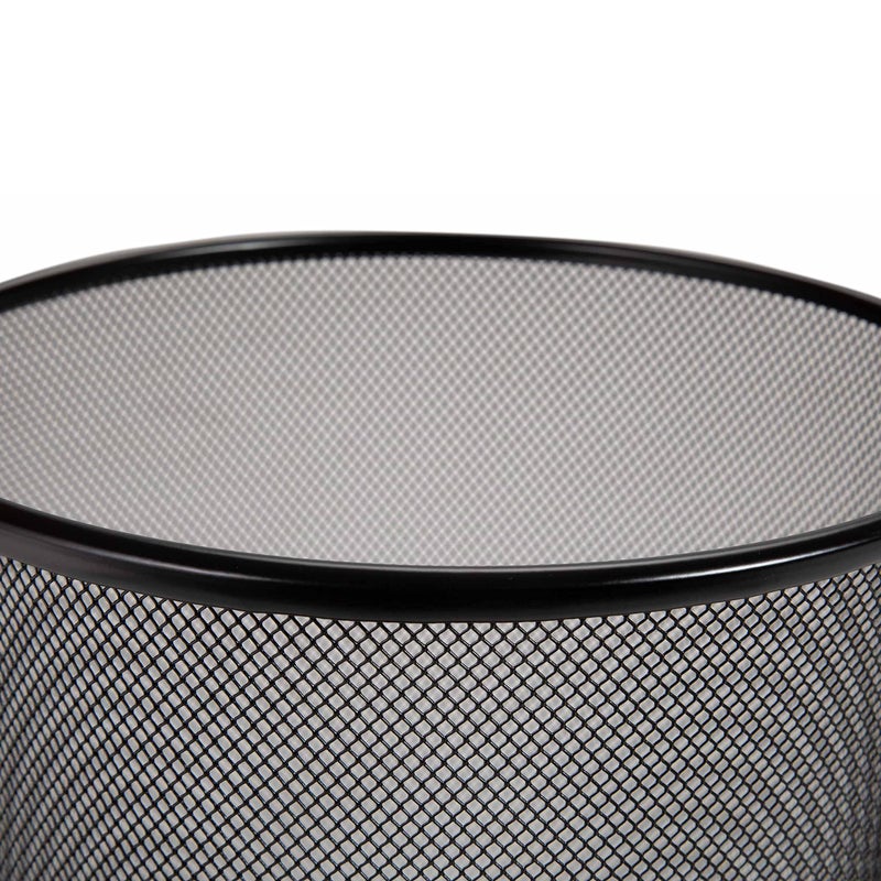 Seville Classics 2-Pack Steel Mesh Round Trashcan Wastebasket for Trash or Recycle in The Home, Office, or Garage, Black, 6 Gallon - Image 2
