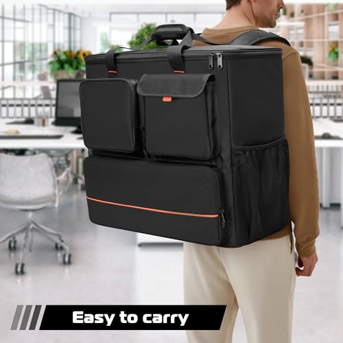 Trunab PC Desktop Carrying Case with Multiple Storage Pockets, PC Computer Tower Backpack Bag, Traveling Carrier for Keyboard, Cable, Mouse and Headphone, Bag Only - Image 4