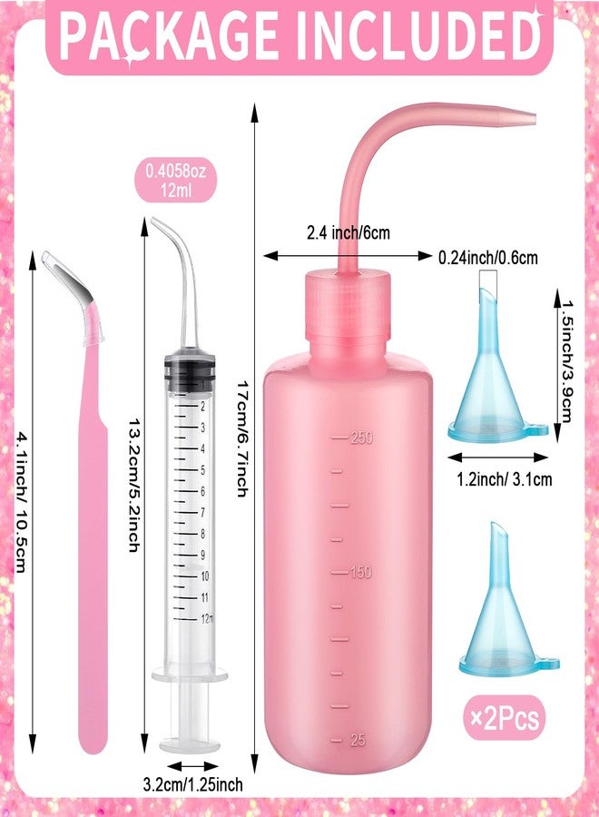 Skylety مجموعة سكايليتي 9 قطع لوازم كرة الثلج لكيت كرة الثلج اللامعة هدية كوب زجاجي 16 أونصة كوب مزدوج الجدار مثقوب مسبقًا مع غطاء وقشة زجاجة ضغط قمع ملقط حقنة منحنية (لون الخشب) - Image 3