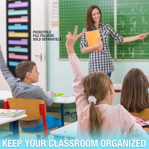 Ultimate Office WalMaster Heavy Duty, 10-Pocket Wall Chart Filing System WITH LABEL HOLDERS for Classroom and Office, File Organizer Includes Mounting Hardware & Door Hooks POCKETFILES SOLD SEPARATELY - Image 5