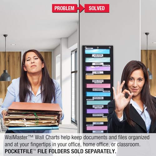 Ultimate Office WalMaster Heavy Duty, 10-Pocket Wall Chart Filing System WITH LABEL HOLDERS for Classroom and Office, File Organizer Includes Mounting Hardware & Door Hooks POCKETFILES SOLD SEPARATELY - Image 2