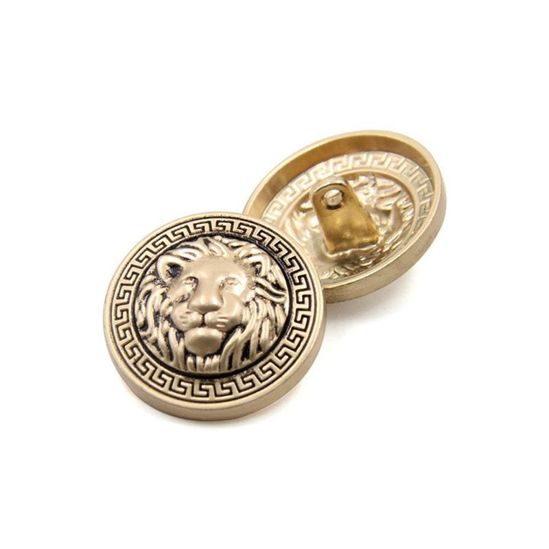 10PCS Clothes Buttons  Fashion Lion Head Sewing Button Round Shaped Metal Button Set for Men Women Blazer Coat Uniform Shirt Suit and Jacket Gold 20mm