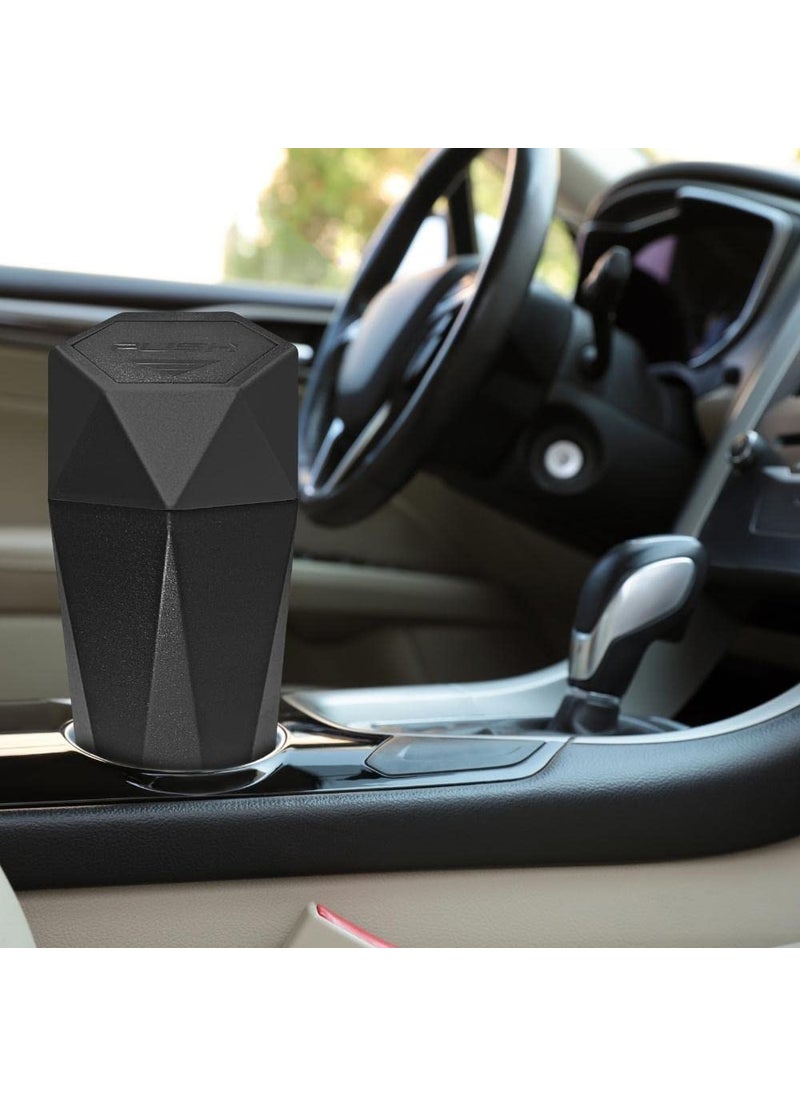 Involve your senses Involve Car Trash Can with Lid Mini Portable Auto Garbage Can Small Leakproof Diamond Design Trash Dustbin for Automotive Car Home Office Kitchen Bedroom Black 2 pcs Involve Accessories  - Image 4