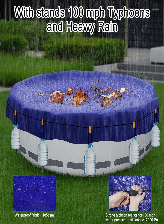 ZHSX 15ft Pool Covers for Above Ground Pools,Royal Blue Round Winter Pool Cover,Mesh Tarp Keeps Out Debris, Cold and Uv Resistant,Rope & Cable Included - Image 5