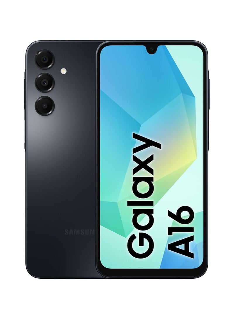 Samsung Galaxy A16 LTE Smartphone, 8GB RAM + 128 GB Storage, Dual SIM, Black – Super AMOLED | 50MP Triple Camera with Ultra Wide Lens | 6 OS & 6 Years Security Updates | IP54  Unlocked International Version – Works Worldwide - Image 1