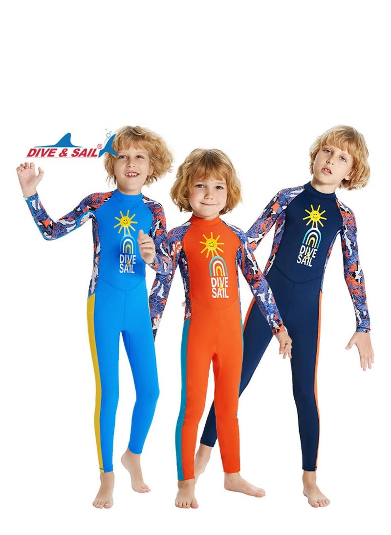 DIVE & SAIL 3Pcs Children's Wetsuit 2.5mm One-piece Thickened Warm Swimsuit Long-sleeved Cold Swimsuit Multicolour  - Image 1