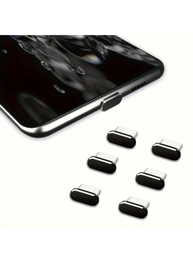 6 Pieces Black Metal Dust Plug For Type C Charging Port - Image 4