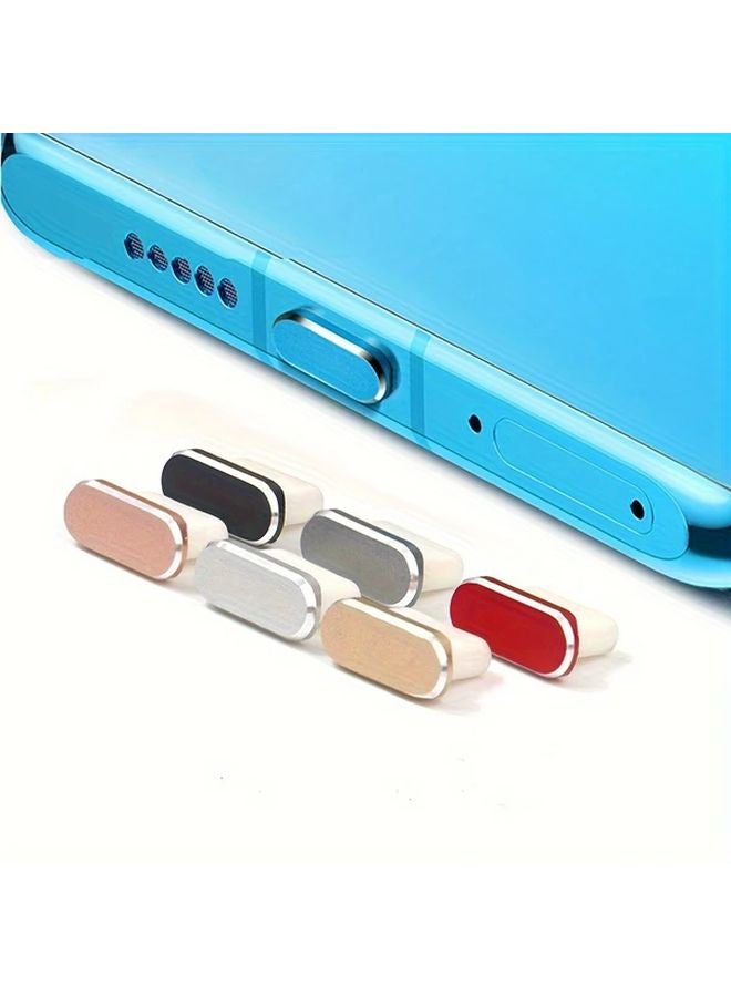 6 Pieces Black Metal Dust Plug For Type C Charging Port - Image 2