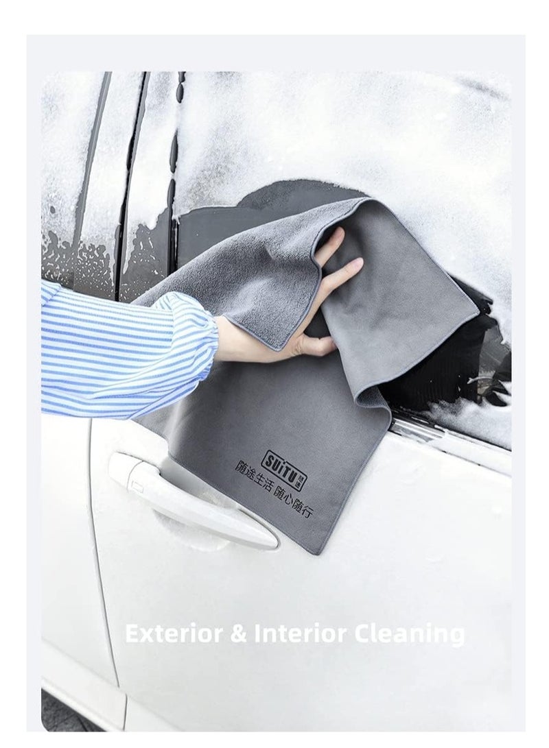 14inch*30inch Thicked two sided coral velvet water absorbing car towel microfiber scratch free cleaning towel for car - Image 4