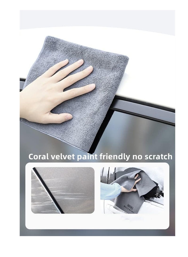 14inch*30inch Thicked two sided coral velvet water absorbing car towel microfiber scratch free cleaning towel for car - Image 3