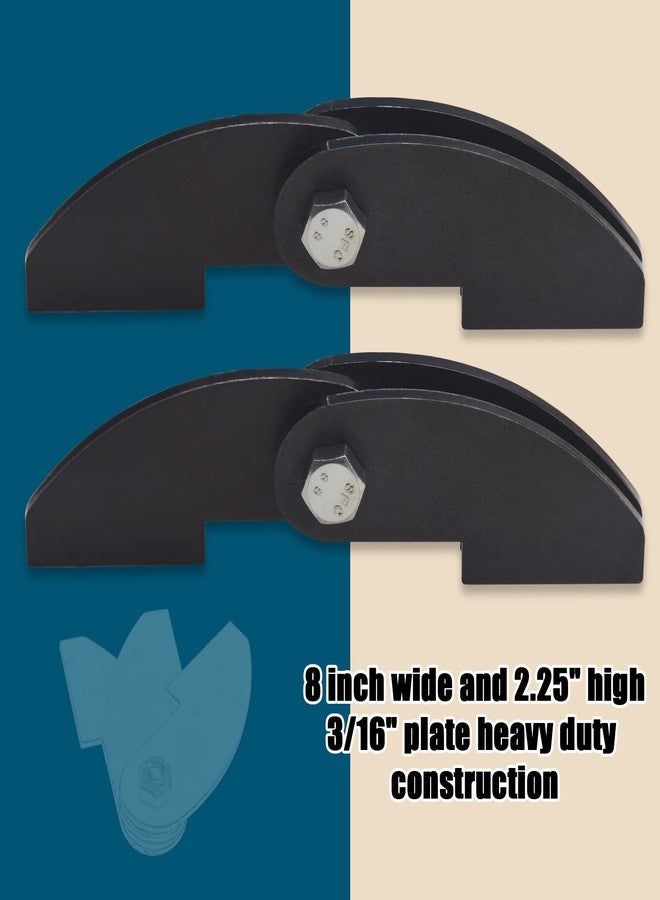 Ohoho 2 Pack Heavy Duty BBQ Smoker Hinge for BBQ Smoker Hinge Doors - Size: 8 X 2 1/4" DIY Parts Weld On Large 3/16 Plate Steel -Weld on-Black - Image 4