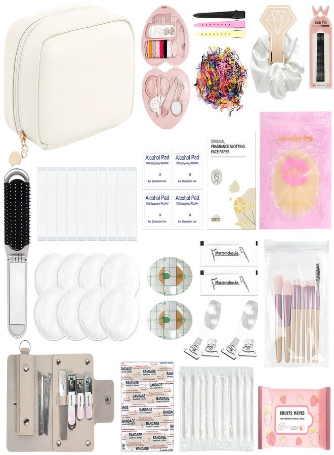 Eclatbox Women's Wedding Emergency Kit for Bride Wedding Survival Set with Makeup Bag, 42 Pc Wedding Daily Travel Essential Items - Image 1