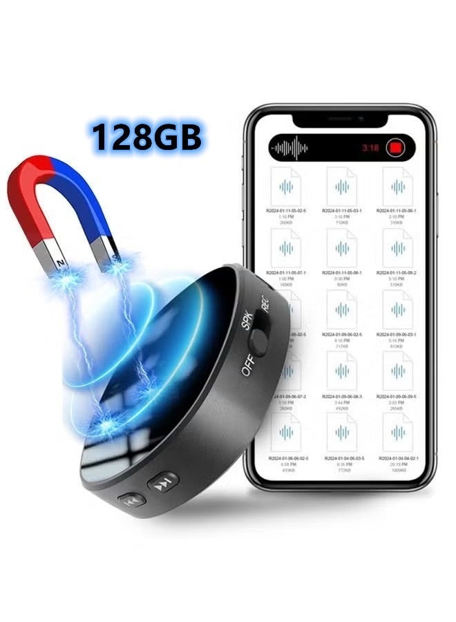 ليسو مسجل صوتي مغناطيسي 128G (1600 ساعة) - جهاز تسجيل تسجيلات MP3 مع 70 ساعة من وقت البطارية ، مسجل صوتي USB-C للعمل والمحاضرات والاجتماعات والمقابلات - Image 1