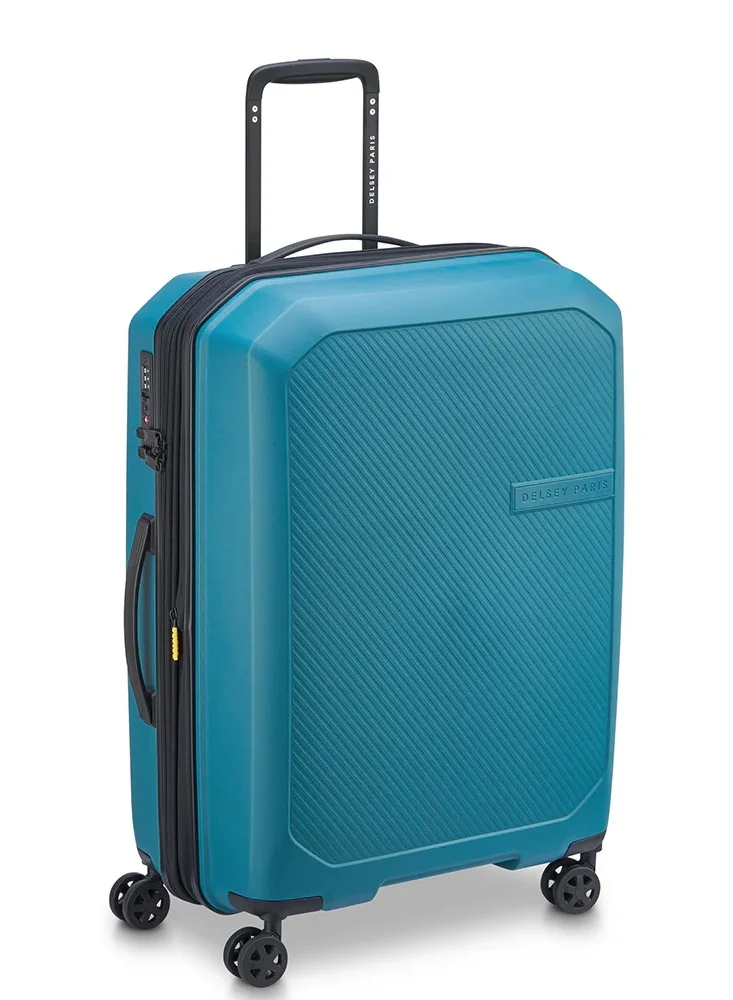 DELSEY Paris Anvers 75 cm Expandable 4 Double-Wheeled Large Checkin Suitcase Trolley - Teal Blue