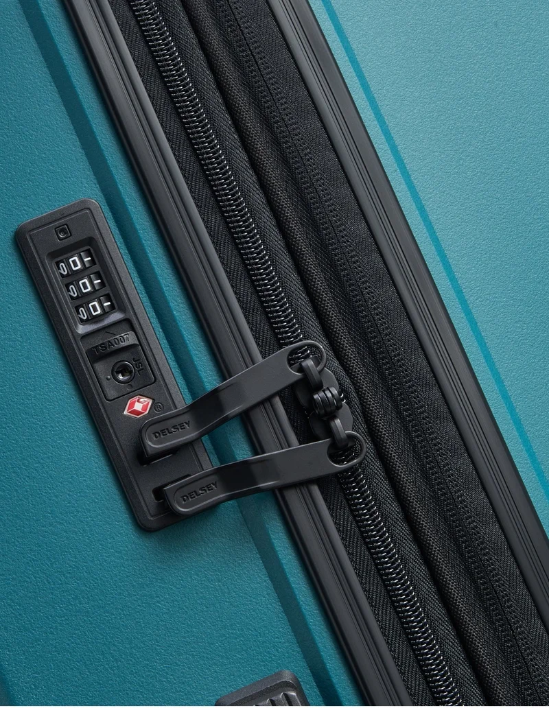 DELSEY Paris  anvers 75 cm large expandable 4-double wheeled check-in luggage trolley - teal blue  | Best Price UAE