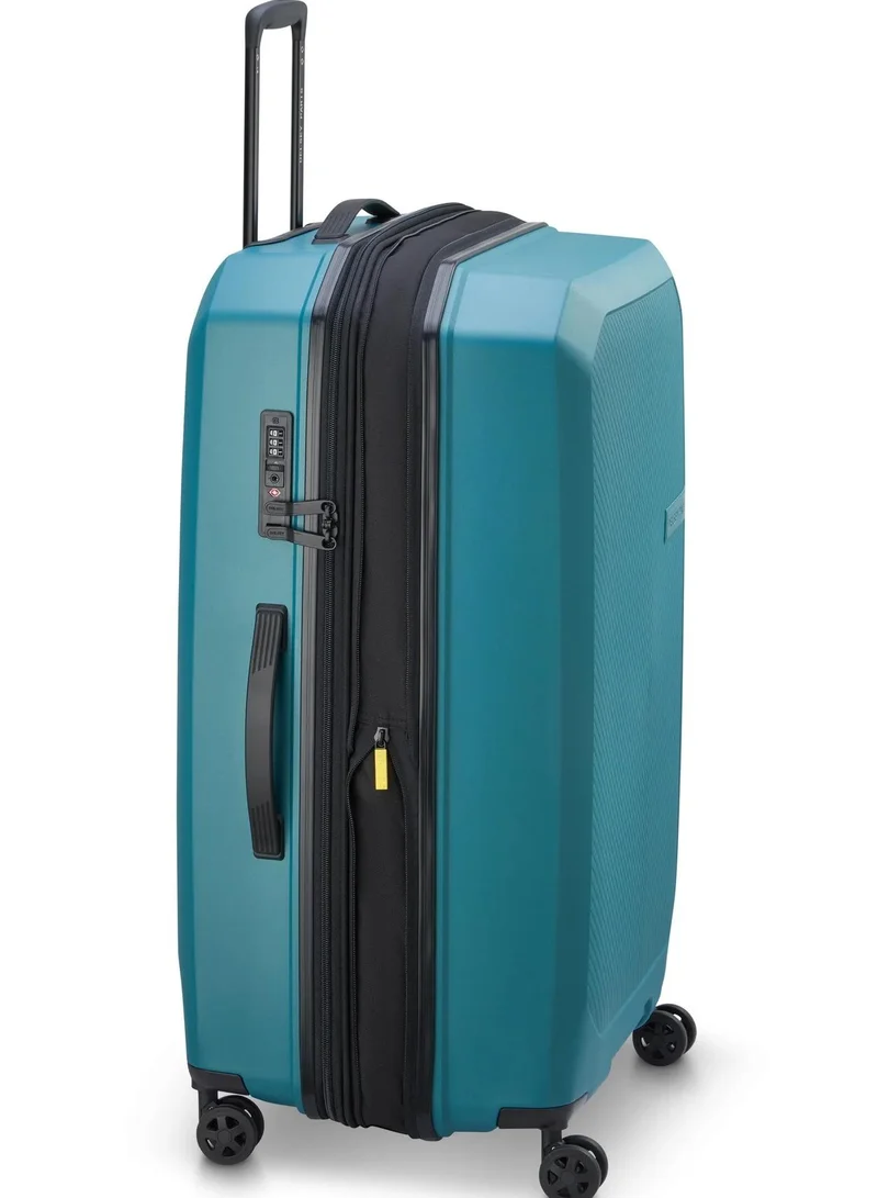DELSEY Paris  anvers 75 cm large expandable 4-double wheeled check-in luggage trolley - teal blue  | Best Price UAE