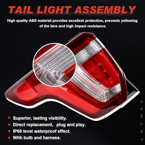 Lathsy Tail Light Compatible With 2016 2017 2018 2019 Ford Explorer Right Passenger Side LED Taillight with Harness and Bulbs Replace FB5Z13404A - Image 4