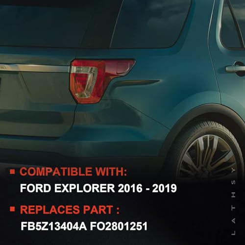 Lathsy Tail Light Compatible With 2016 2017 2018 2019 Ford Explorer Right Passenger Side LED Taillight with Harness and Bulbs Replace FB5Z13404A - Image 2