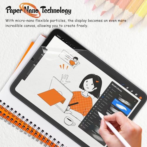 KCT 2 Pack Paperfeel Screen Protector Compatible with iPad Mini 7 (A17 Pro) & iPad Mini 7th/6th (8.3 inch), Anti-Glare & Matte Film for Drawing/Writing, Compatible with Apple Pencil - Image 4