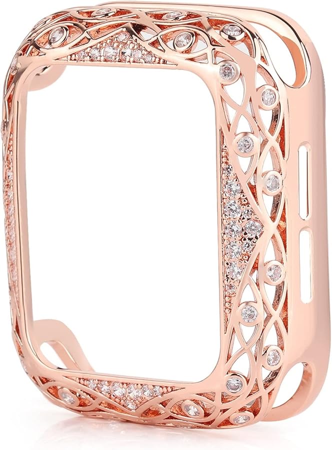 Pink 38mm Diamond Protective Case Cover Compatible with Apple Watch SE Series 6 5 4 3 2 1 - Image 1
