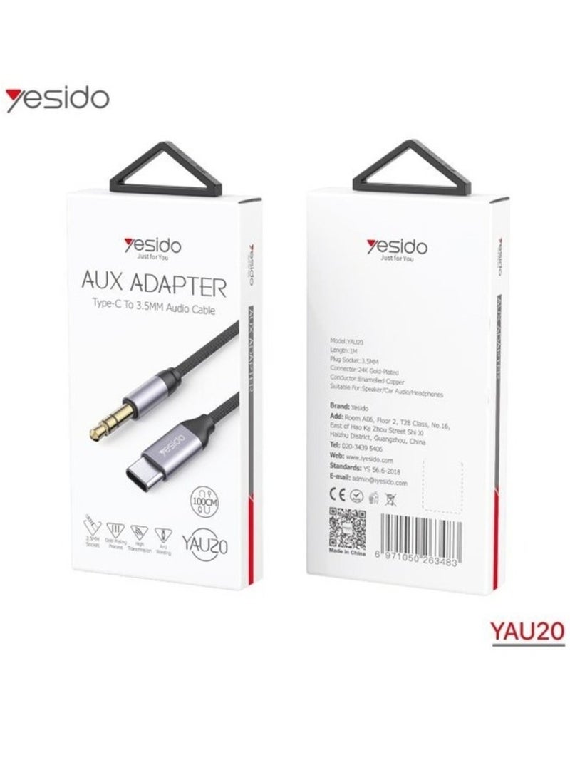 ELTRAZONE "YAU20 Type-C to 3.5mm AUX Adapter – High-Quality Audio Cable for Connecting USB-C Devices to Headphones and Speakers" - Image 1