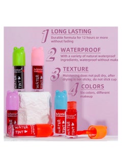 Excefore Lip Tint Stain Set 6 Colors Fruit Watery Matte Tint for Lip  - Image 4