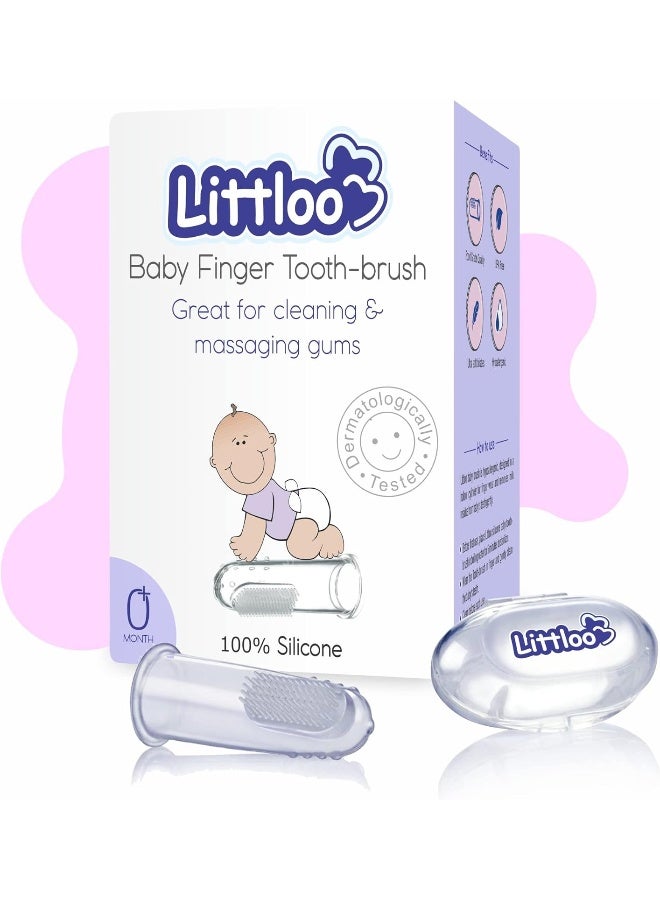 LITTLOO Silicone Baby Finger Manual Toothbrush Clear - Image 1