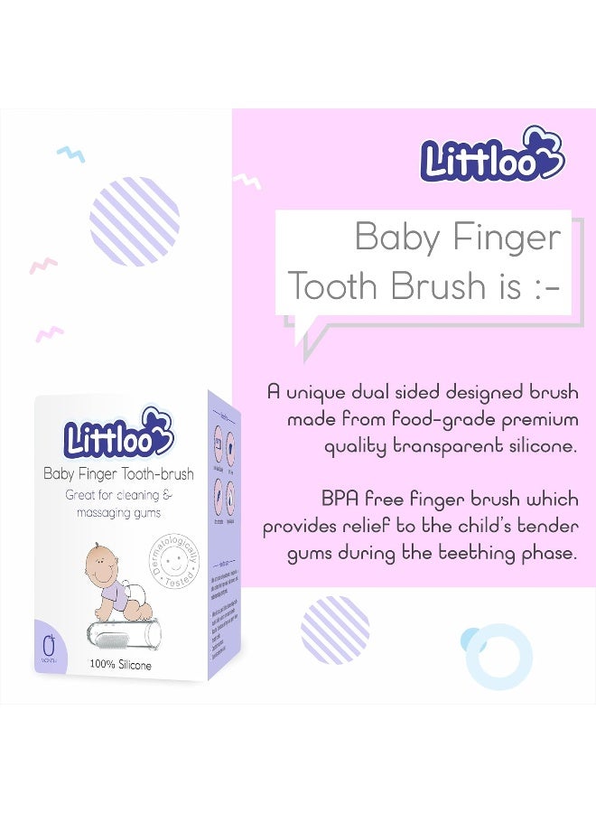 LITTLOO Silicone Baby Finger Manual Toothbrush Clear - Image 2