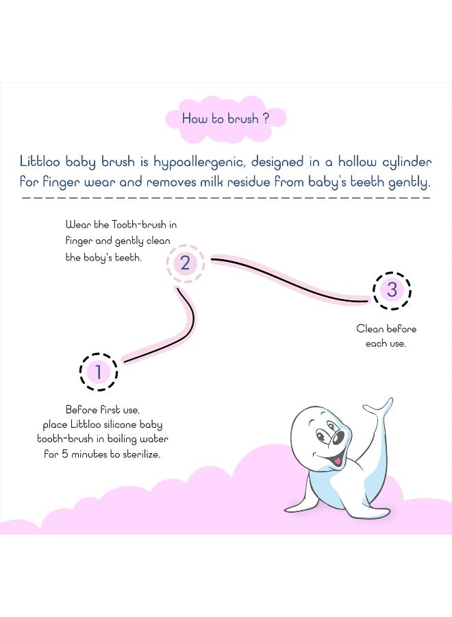 LITTLOO Silicone Baby Finger Manual Toothbrush Clear - Image 3