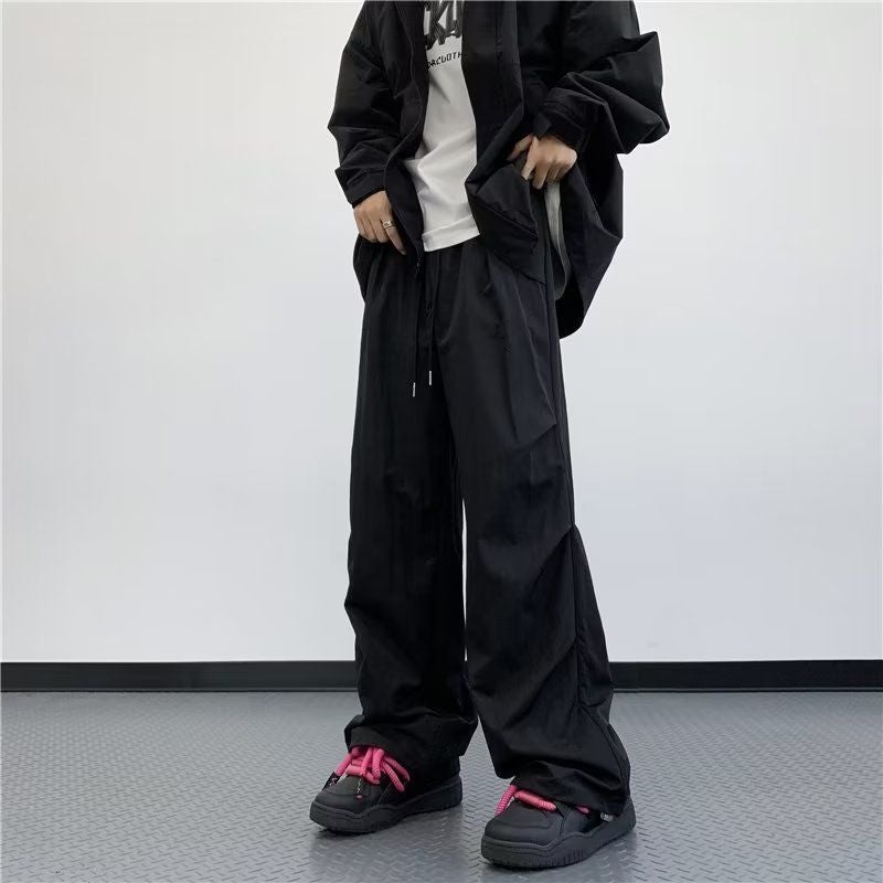 Street Overalls For Women Summer Style Parachute Casual Loose High Waist Slim Wide Leg Pants - Image 1