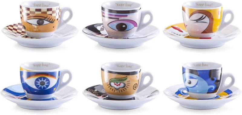 مجموعة أكواب الإسبريسو Magic Eyes 26510، عدد 12، باللون الأبيض