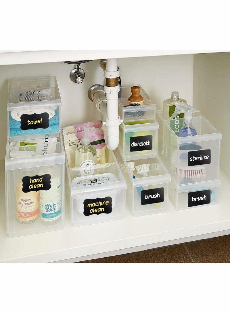 Zikra Chalkboard Labels, 300Pcs Chalkboard Labels, Waterproof Reusable Blackboard Stickers with 2 Liquid Chalk Makers (White+Yellow) - Image 2