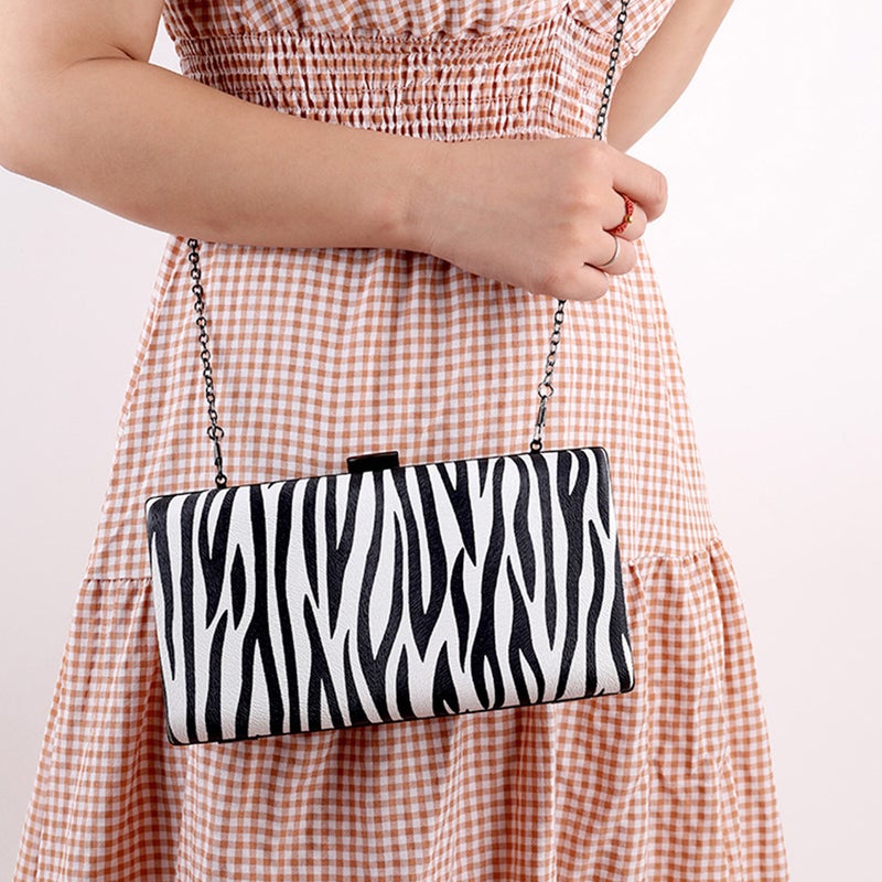 2 pcs Decorative Evening Bag Striped Lady Handbag Portable Cosmetics Storage Bag - Image 5