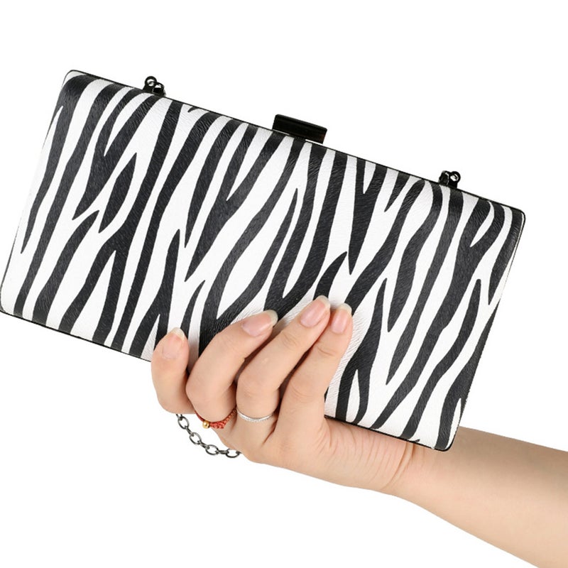 2 pcs Decorative Evening Bag Striped Lady Handbag Portable Cosmetics Storage Bag - Image 4