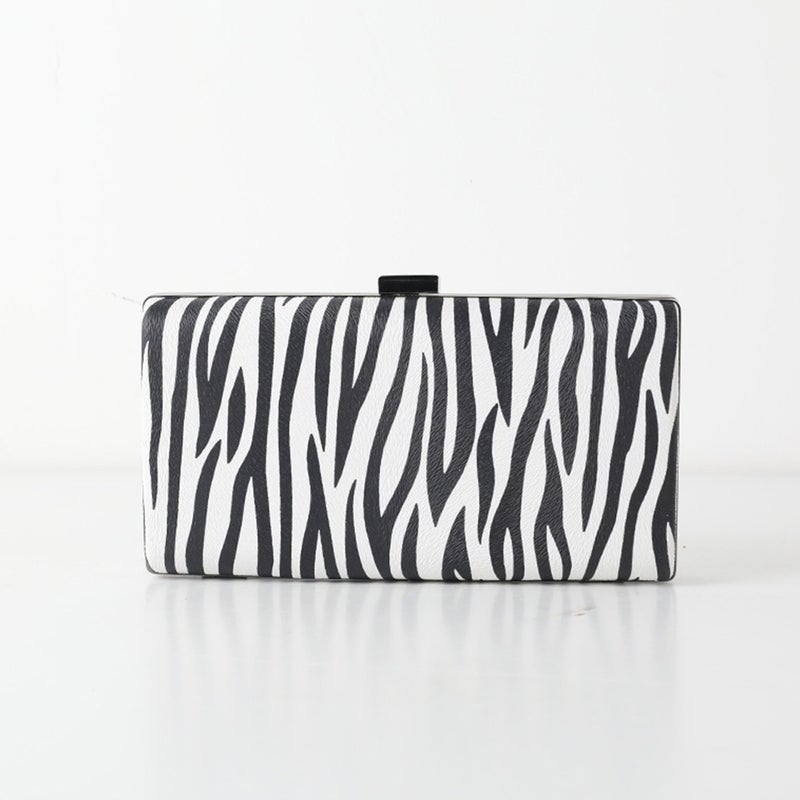2 pcs Decorative Evening Bag Striped Lady Handbag Portable Cosmetics Storage Bag - Image 2