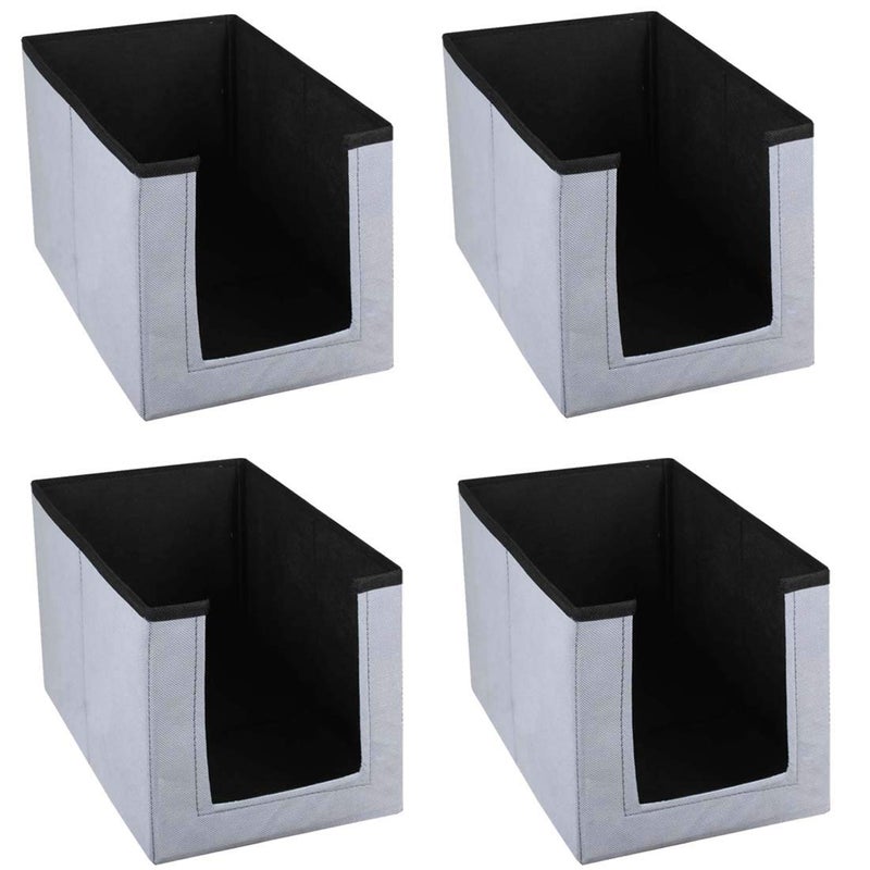 UNICRAFTS Multipurporse Storage Box/Closet Organizer/Shirt Stacker/Wardrobe Organizer/Shirt Cover/Large Saree Cover/Garment Cover Combo (Pack of 4Pieces,Grey-Black) - Image 3
