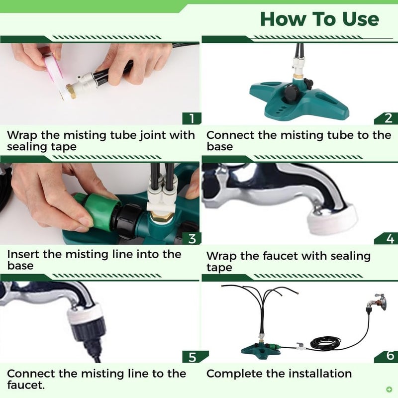 Standing Water Mister, Misting Cooling System for Outdoor Backyard Patio Beach with 26.2Ft Misting Line and 4 Flexible Nozzles, Garden Mister, Water Mist Sprinkler - Image 3
