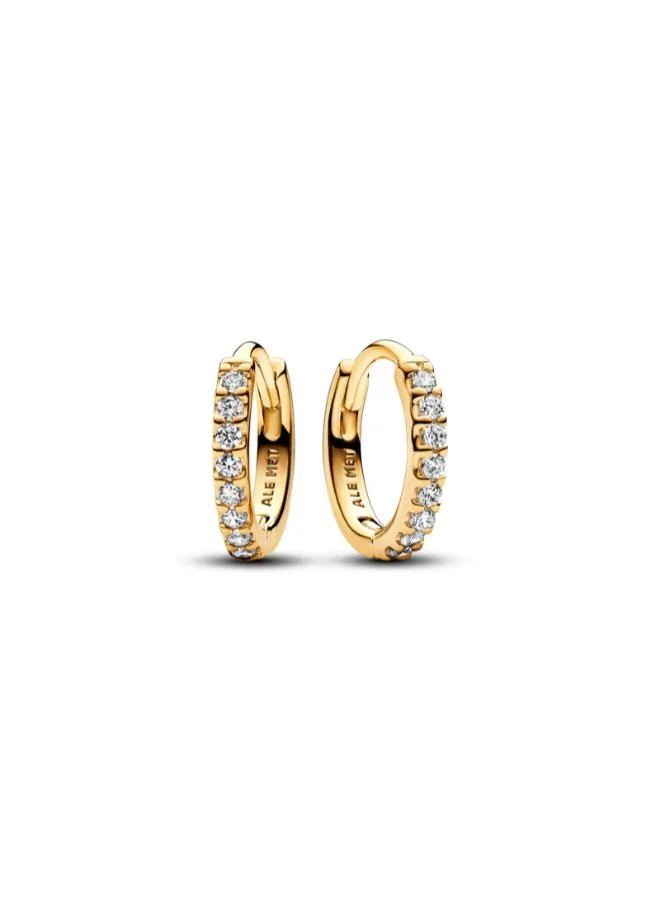 باندورا Sparkling Huggie Hoop Earrings