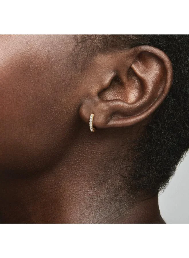 باندورا Sparkling Huggie Hoop Earrings