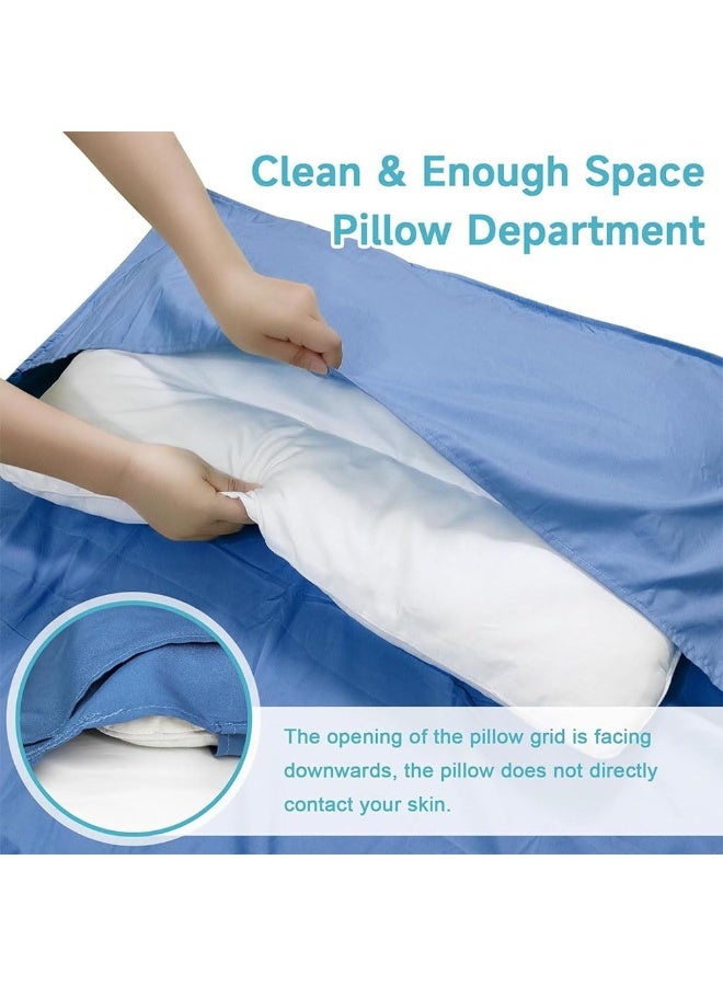 JZS Adult Sleep Sack & Travel Sheets - Travel Sleep Sack for Backpacking, Hotels & Hostels - Lightweight Single & Double Camping Sleeping Bag Liners - Comfortable Camping Sheets - Image 5