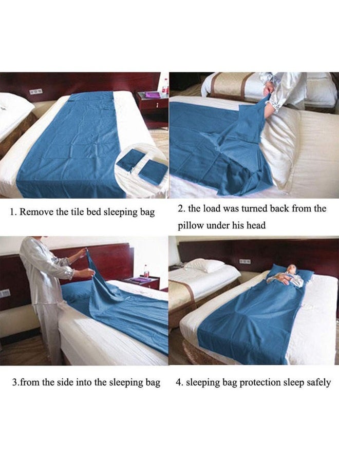 JZS Adult Sleep Sack & Travel Sheets - Travel Sleep Sack for Backpacking, Hotels & Hostels - Lightweight Single & Double Camping Sleeping Bag Liners - Comfortable Camping Sheets - Image 3