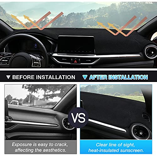 Autorder Dashboard Cover Mat for 2019-2023 2024 Kia Forte Accessories Dash Cover Flannel Dash Mat Sunshade Glare UV Rays Protector - Image 4
