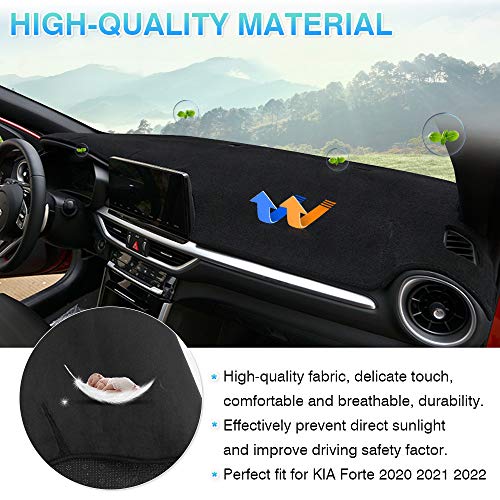 Autorder Dashboard Cover Mat for 2019-2023 2024 Kia Forte Accessories Dash Cover Flannel Dash Mat Sunshade Glare UV Rays Protector - Image 5