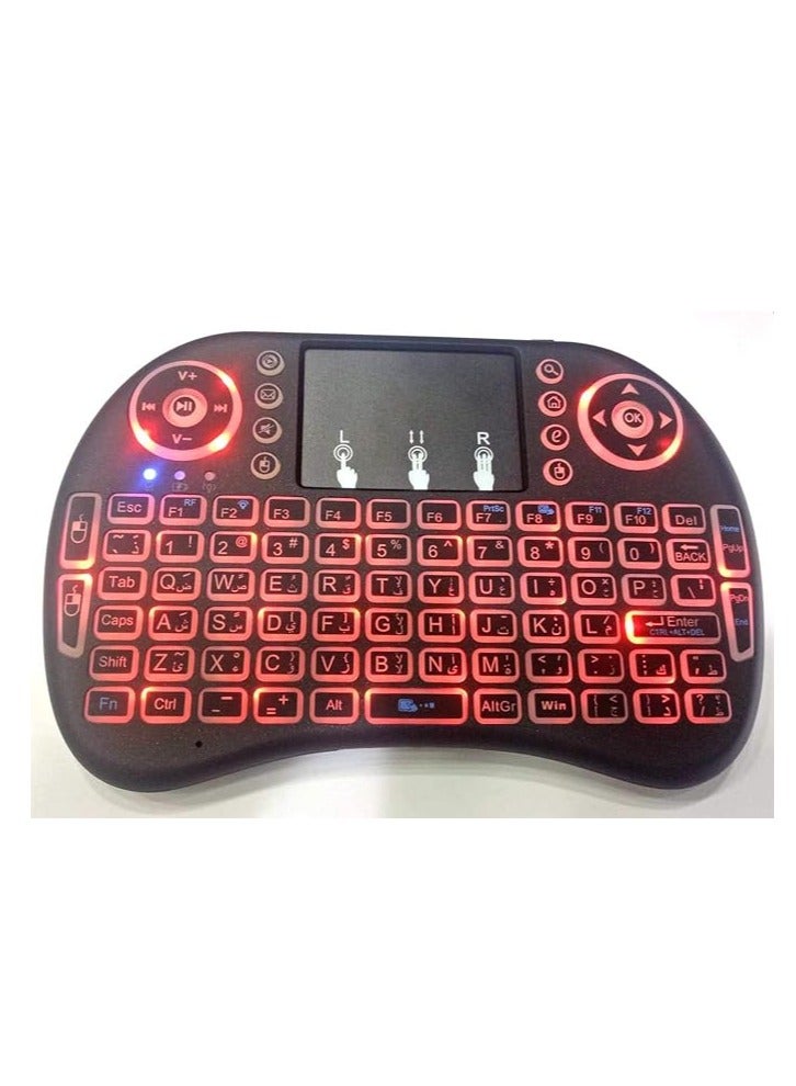 Generic Arabic/English Layout Mini 2.4G Wireless 92 Keys Backlit Keyboard With Touchpad For Android Tv Box/Ps3/Pc - Image 2