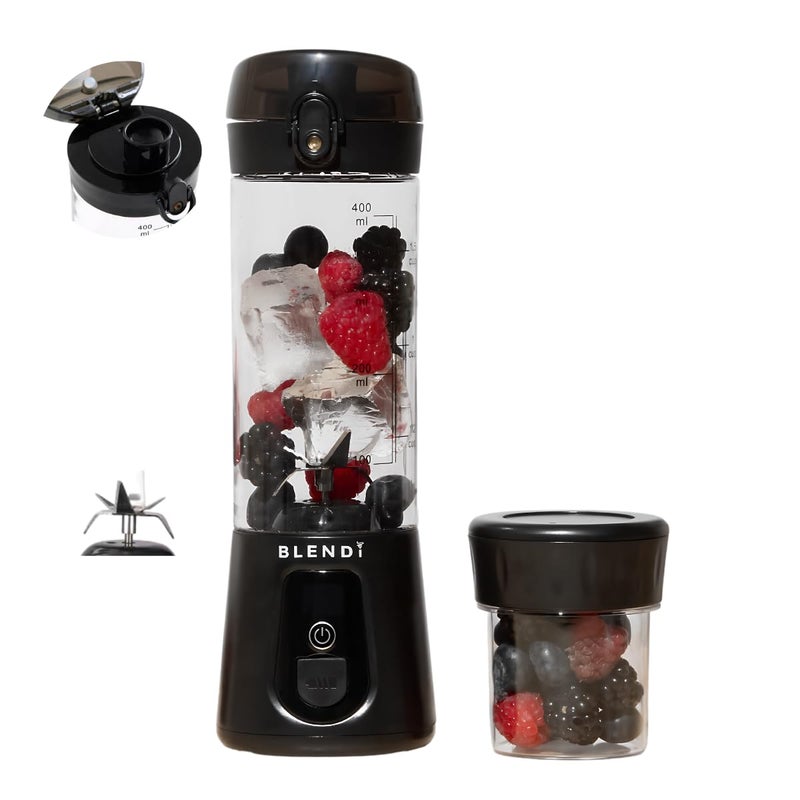 BLENDi Pro+ Portable Blender (17.5oz, Black) - Upgraded Ice Crushing 120W Motor, USB-C Rechargeable, Cordless Personal Blender Smoothies & Shakes - BPA-Free, ravel-Friendly (NEW) - Image 1