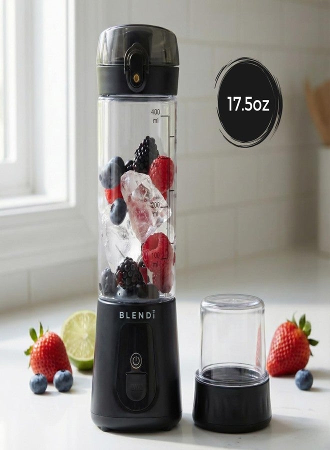BLENDi Pro+ Portable Blender (17.5oz, Black) - Upgraded Ice Crushing 120W Motor, USB-C Rechargeable, Cordless Personal Blender Smoothies & Shakes - BPA-Free, ravel-Friendly (NEW) - Image 2