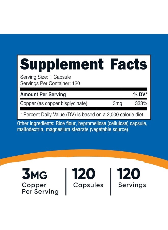 Nutricost كبسولات نحاس جليسينات من نوتريكوست - Image 2