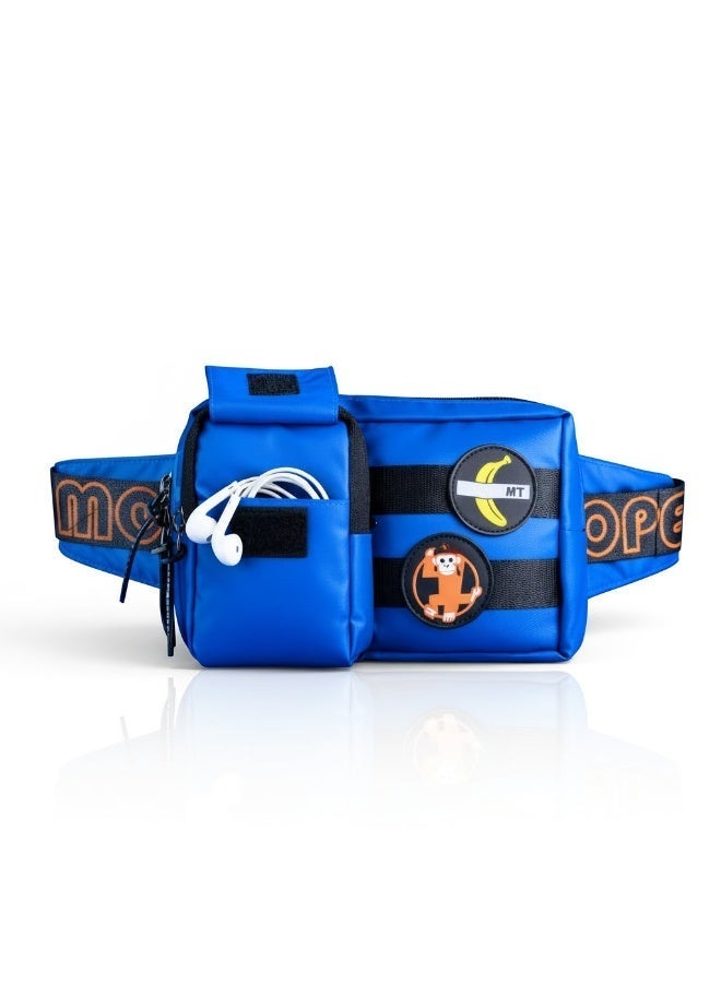 Monkey Troopers Webby Fanny Pack for Men Women Blue Waist Belt Bag Bum Pouch for Travelling Walking Running Gym Picnic Camping - Image 3