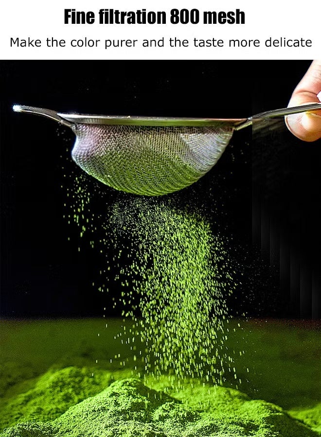 MASINGAA 8-Piece Matcha Tea Set Includes Matcha Bowl Bamboo Whisk Scoop Whisk Holder Stainless Steel Sifter and Complete Tea Making Kit Perfect Set to a Traditional of Matcha（Light Green） - Image 5